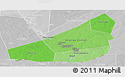Political Shades Panoramic Map of Ansongo, lighten, desaturated