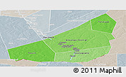 Political Shades Panoramic Map of Ansongo, lighten, semi-desaturated
