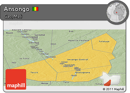 Savanna Style Panoramic Map of Ansongo