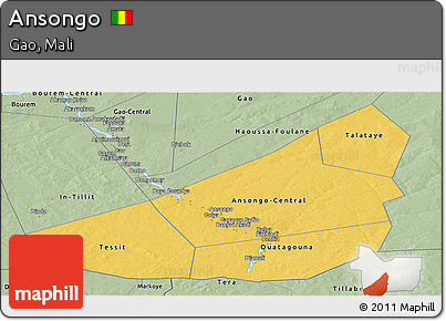 Savanna Style Panoramic Map of Ansongo