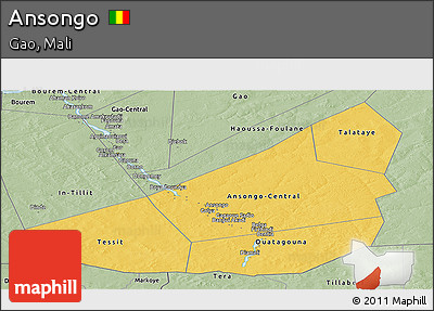 Savanna Style Panoramic Map of Ansongo