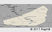 Shaded Relief Panoramic Map of Ansongo, darken, desaturated