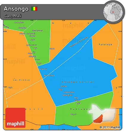 Political Simple Map of Ansongo