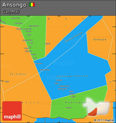 Political Simple Map of Ansongo