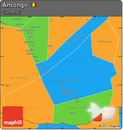Political Simple Map of Ansongo