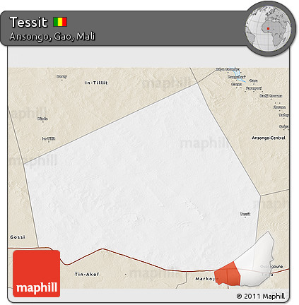 Classic Style 3D Map of Tessit