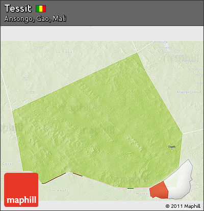 Physical 3D Map of Tessit, lighten