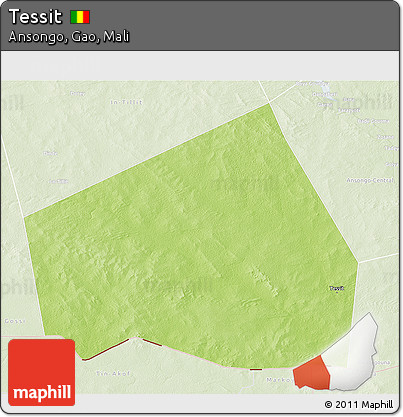 Physical 3D Map of Tessit, lighten