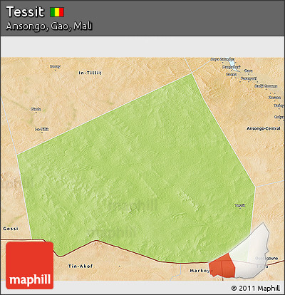 Physical 3D Map of Tessit, satellite outside
