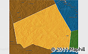 Political 3D Map of Tessit, darken