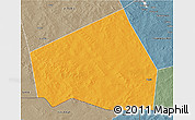 Political 3D Map of Tessit, semi-desaturated
