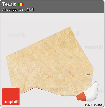 Satellite 3D Map of Tessit, cropped outside