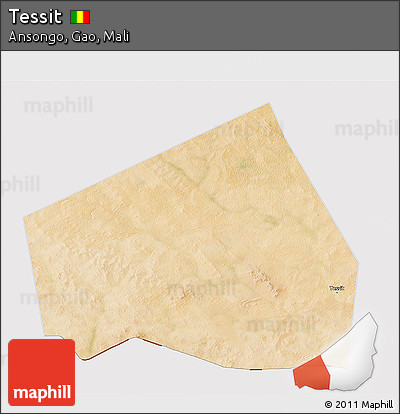 Satellite 3D Map of Tessit, cropped outside
