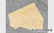 Satellite 3D Map of Tessit, darken, desaturated