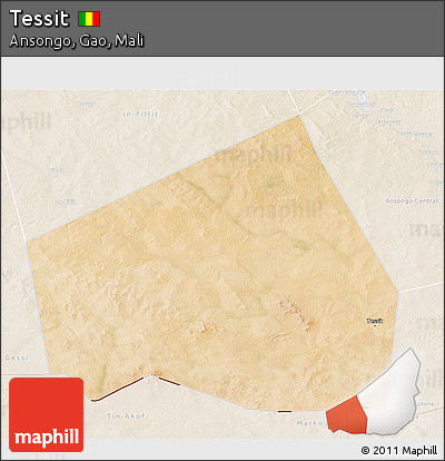Satellite 3D Map of Tessit, lighten