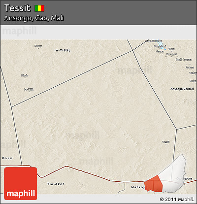 Shaded Relief 3D Map of Tessit