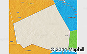 Shaded Relief 3D Map of Tessit, political outside