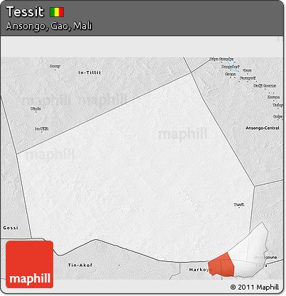 Silver Style 3D Map of Tessit