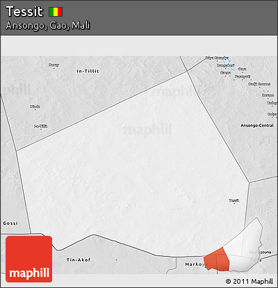 Silver Style 3D Map of Tessit