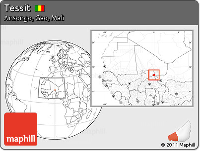 Blank Location Map of Tessit, within the entire country