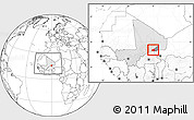 Blank Location Map of Tessit, highlighted country, highlighted parent region, within the entire country