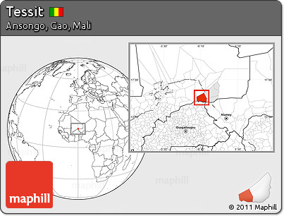 Blank Location Map of Tessit, highlighted parent region