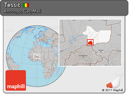 Gray Location Map of Tessit, highlighted grandparent region