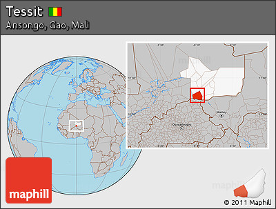 Gray Location Map of Tessit, highlighted grandparent region