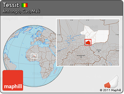 Gray Location Map of Tessit, highlighted grandparent region