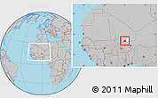 Gray Location Map of Tessit, highlighted parent region, within the entire country