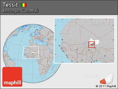 Gray Location Map of Tessit, highlighted parent region, highlighted grandparent region, within the entire country