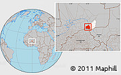 Gray Location Map of Tessit, highlighted parent region