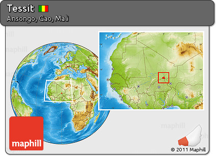 Physical Location Map of Tessit, within the entire country