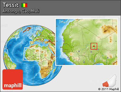 Physical Location Map of Tessit, within the entire country