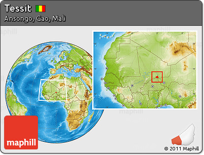 Physical Location Map of Tessit, within the entire country