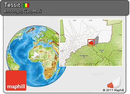 Physical Location Map of Tessit, highlighted country, highlighted parent region
