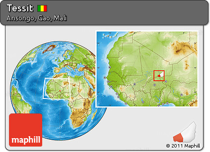 Physical Location Map of Tessit, highlighted parent region, within the entire country