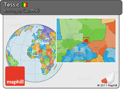 Political Location Map of Tessit