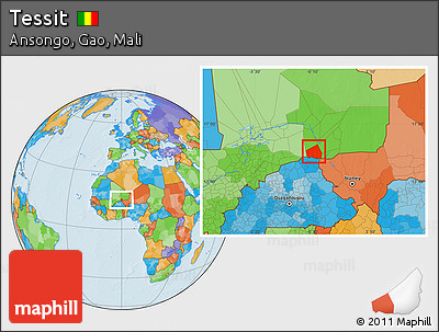 Political Location Map of Tessit