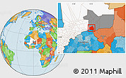 Political Location Map of Tessit, highlighted country, highlighted grandparent region