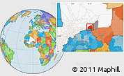 Political Location Map of Tessit, highlighted country, highlighted parent region