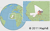 Savanna Style Location Map of Tessit, highlighted country, highlighted grandparent region, within the entire country
