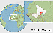 Savanna Style Location Map of Tessit, highlighted country, highlighted parent region, within the entire country