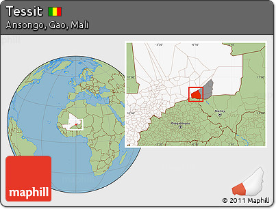Savanna Style Location Map of Tessit, highlighted country, highlighted parent region