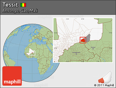 Savanna Style Location Map of Tessit, highlighted country, highlighted parent region