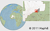 Savanna Style Location Map of Tessit, highlighted country, highlighted parent region, hill shading