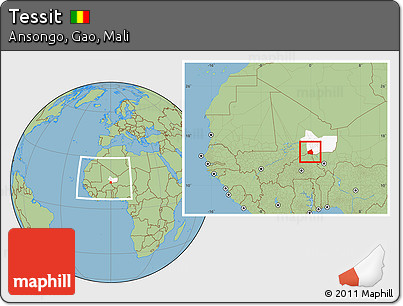 Savanna Style Location Map of Tessit, highlighted grandparent region, within the entire country