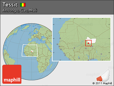 Savanna Style Location Map of Tessit, highlighted grandparent region, within the entire country