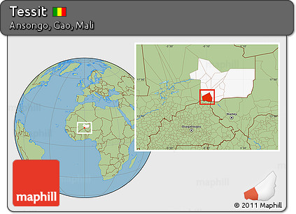 Savanna Style Location Map of Tessit, highlighted grandparent region