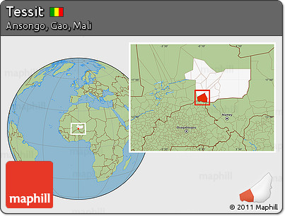 Savanna Style Location Map of Tessit, highlighted grandparent region